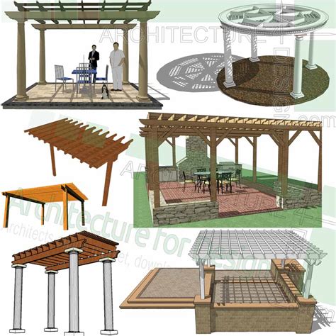 Gazebo, pergola, canopy and shelter, SketchUp 3D models