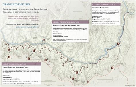 Grand Canyon Hiking Maps | Tourist Map Of English