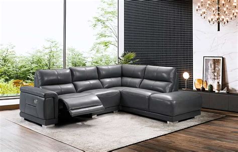 Grey Sectional Sofa Power Recliner EF 901 | Leather Sectionals