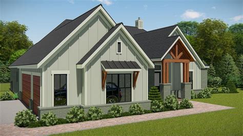 Plan 25423TF: New American Ranch Home Plan with Home Office and Media ...