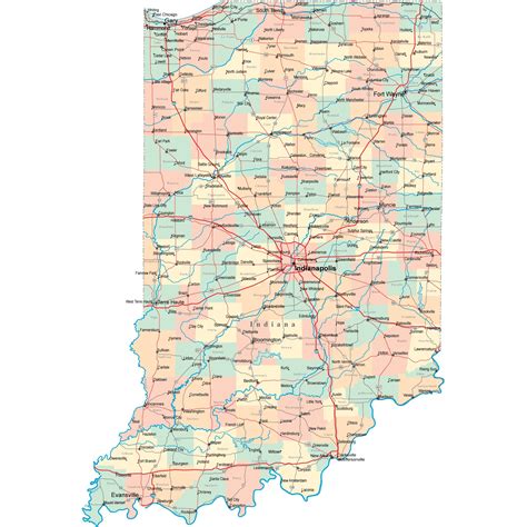 Indiana Road Map - IN Road Map - Indiana Highway Map