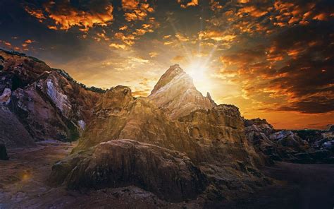 Sunrise in the mountains HD desktop wallpaper : Widescreen : High ...