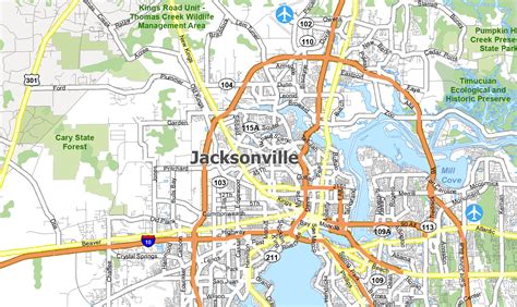 Map of Jacksonville, Florida - GIS Geography