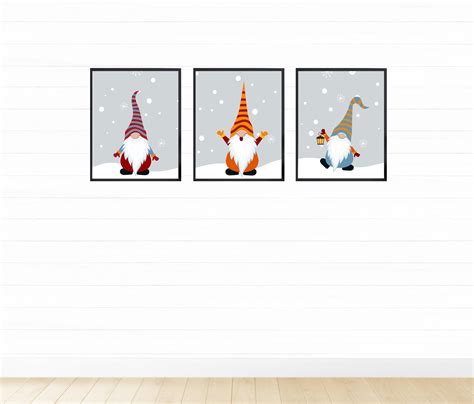 Christmas Gnomes Wall Art Digital Download Printable Wall | Etsy