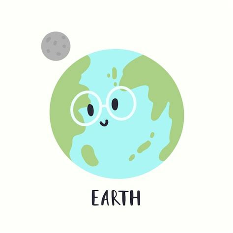 Premium Vector | Planet earth with face in cartoon style