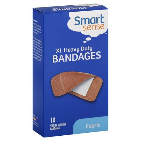 Smart Sense Bandages, XL Heavy Duty, Fabric 10 bandages