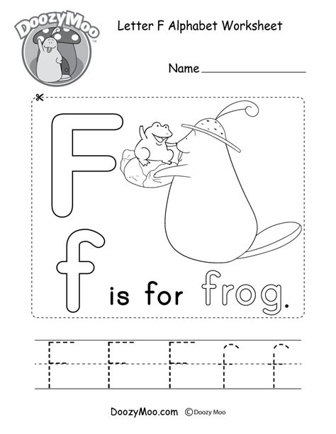 Letter F Alphabet Activity Worksheet - Doozy Moo