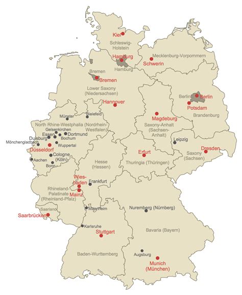 Federal States of Germany Map This diagram was created in #ConceptDraw ...