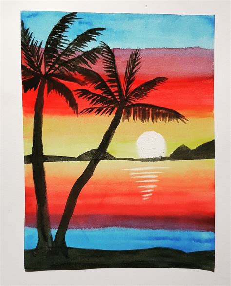 CUH - Beach Sunset Primary Colors | Colorful drawings, Color drawing ...