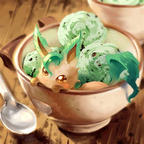 Another cute #pokemon dessert! Leafeon eeveelution fanart by veetasoy ...