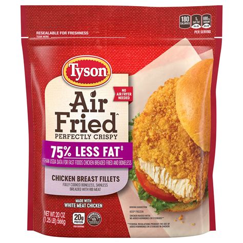 Tyson Fully Cooked Frozen Air Fried Chicken Breast Fillets - Shop ...