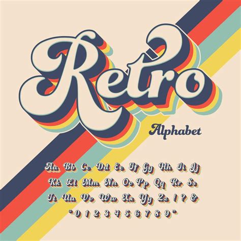 Retro 3D Seventies Alphabet 833582 Vector Art at Vecteezy