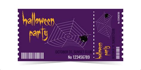 Layout of the Halloween Party Ticket Template. 27483941 Vector Art at ...