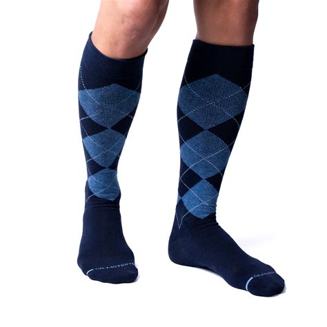 Classic Argyle | Knee-High Compression Socks For Men | Dr. Motion