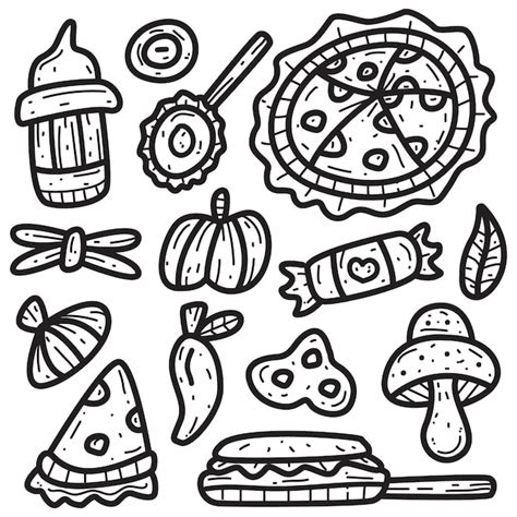 Premium Vector | Kawaii doodle food template