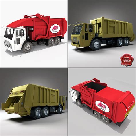 3d model garbage trucks