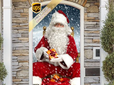 3D Effect Santa Claus Christmas Door Cover Entry Door Full Color ...