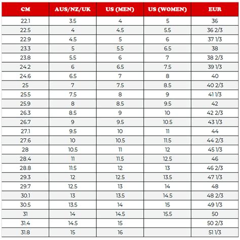 Adidas Size Chart Cm