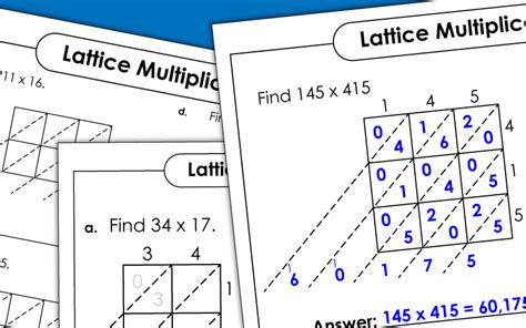 Lattice Multiplication Template Free PDF To Practice Lattice Method ...