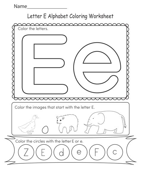 Letter E Worksheets Free - 10 Free PDF Printables | Printablee