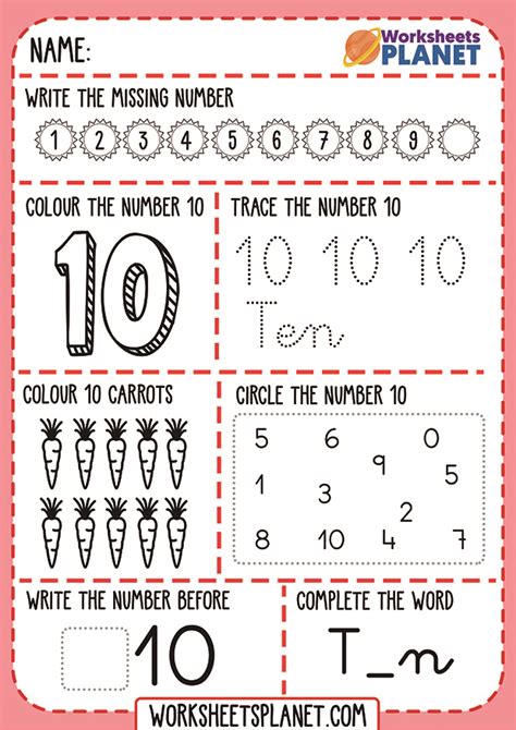 Learning Numbers Worksheets (0 to 10) PRINTABLES