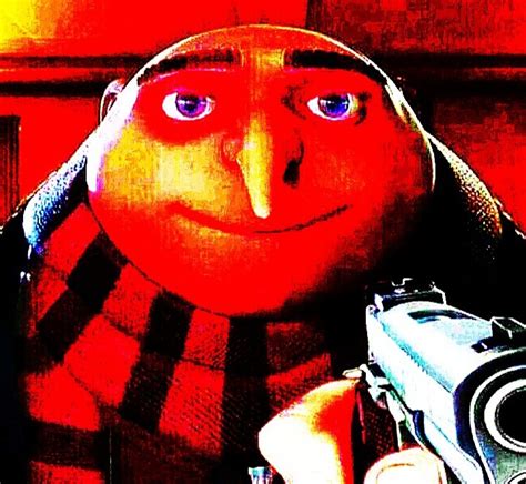 Deep-fried Version of Gru holding a Gun Blank Template - Imgflip