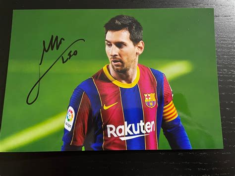 Photo Photo Messi Autograph Signed Autographed Barcelona | Etsy