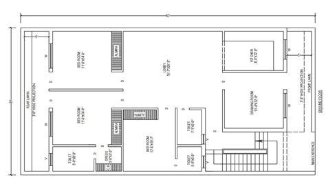 30' X 60' Feet house ground Floor Plan DWG file - Cadbull