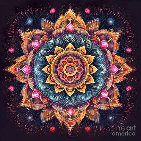 lotus Mandala painting Painting by Mark Ashkenazi - Fine Art America