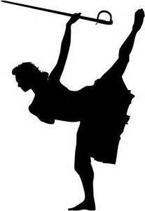 colorguard clipart silhouette flag - Clipground