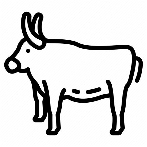 Farm, animals, draft, agricultural, oxen, breeds, traditional icon ...