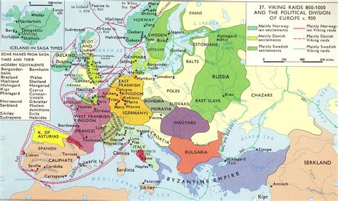 Viking raids between 800-1000 and political division of the Europe in ...