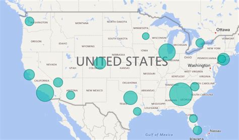 Power Bi Filled Map - California southern Map