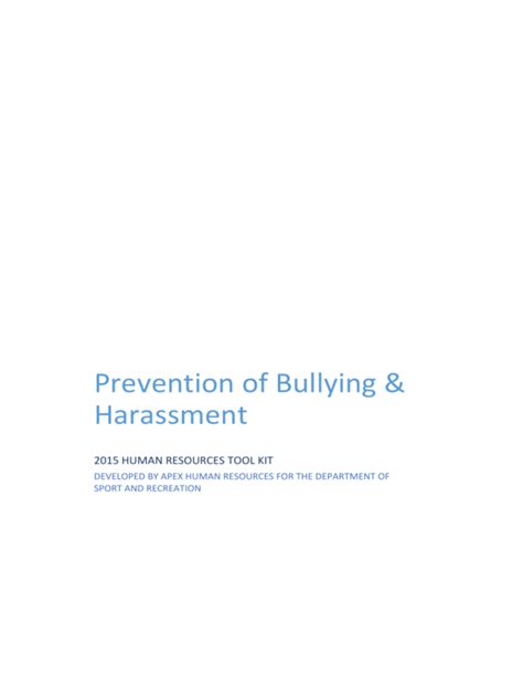 Prevention of Bullying & Harassment