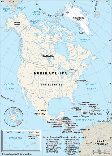 North American Countries Map