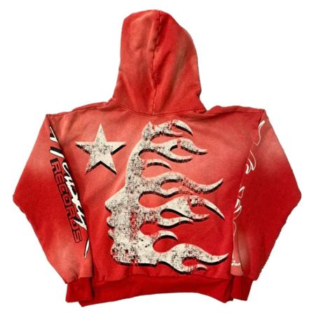 Hellstar Records Hoodie - Red – CREAMSTREETWEAR