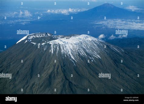 Crater on the summit of Mt Kilimanjaro Africas highest mountain 19340 ...