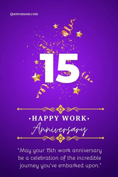 Happy 15 Year Work Anniversary Message, Quotes And Images - Quotesmoon