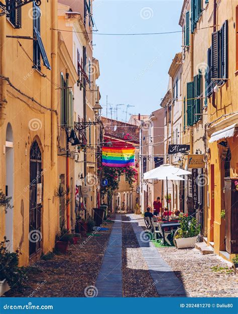 Alghero, Italy - July 21, 2019: Alghero Old Town, Alghero Street View ...