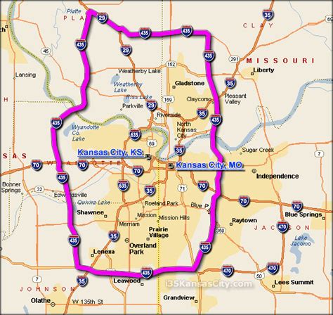 Kansas City Map - TravelsFinders.Com