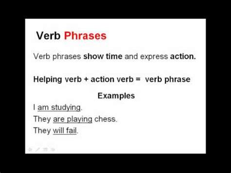 Verb Phrases and Gerunds | English Grammar Lesson: Parts of Speech ...