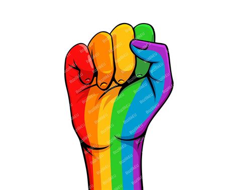 Gay Fist Pride Symbol Rainbow Flag LGBT Pride Rights Power | Etsy