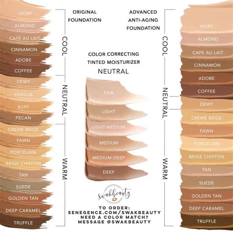 MakeSense Foundation & CCTM Color Chart! – swakbeauty.com