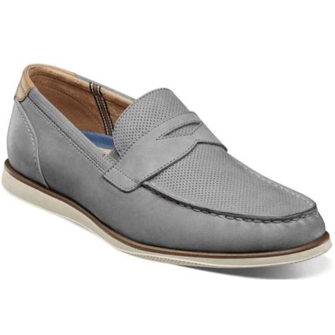 Florsheim - Florsheim Atlantic Moc Toe Penny Loafer Slip On Gray 13344 ...