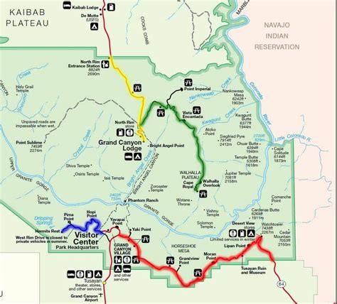 Grand Canyon Map - North Rim Entrance Road