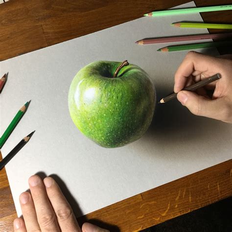 Green Apple Pencil Drawing