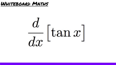 Derivative of tan x - YouTube