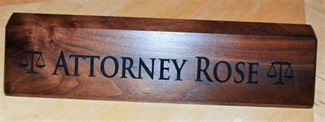 Personalized Wooden Desk Name Plates 10 Inch solid Walnut