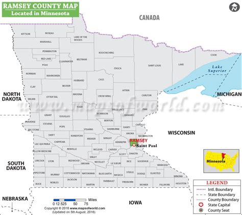 Ramsey County Map, Minnesota