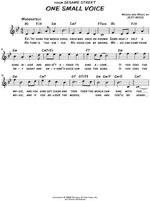 "One Small Voice" Sheet Music - 2 Arrangements Available Instantly ...